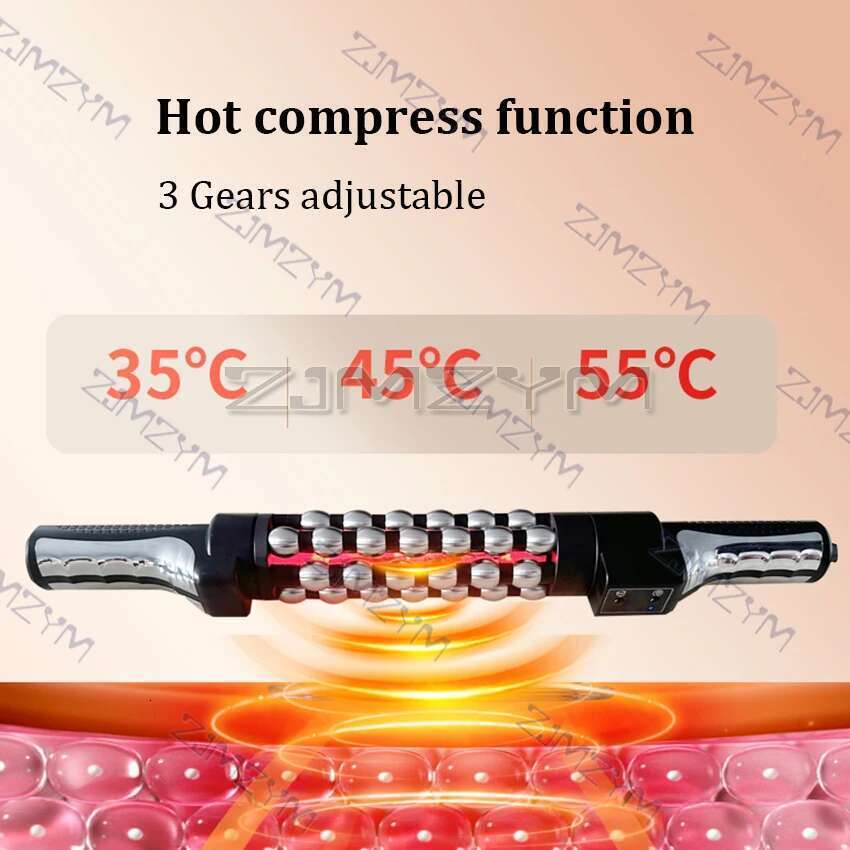 Relaxed Red Light Heated Device 360 Rotating Inner Ball Muscle Relaxation Massage Roller For Whole Body Anti Cellulite