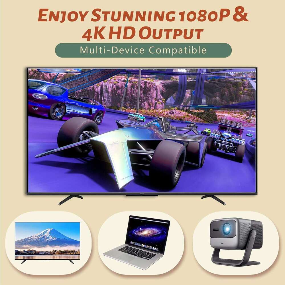 HRYYDS 2025 Retro Gaming Console Pro 4K HDMI 40,000+ Built-in Classic Video Games - Plug & Play Game Stick for TV with 2 Wireless Controllers | 23 Emu