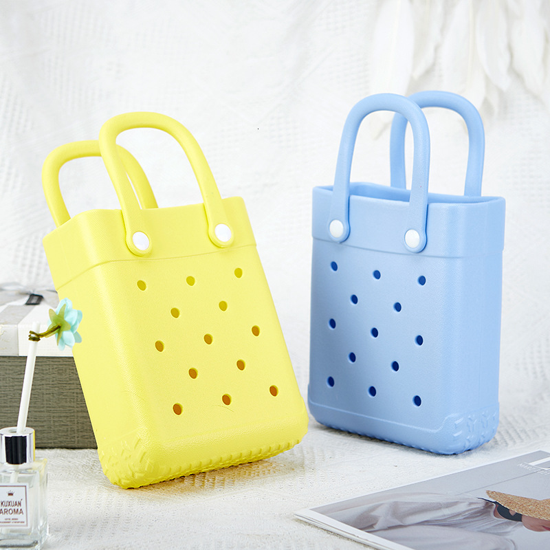 EVA And Cute Small Square Cartoon Ins Hole Jelly Beach Handbag Shoulder Bag