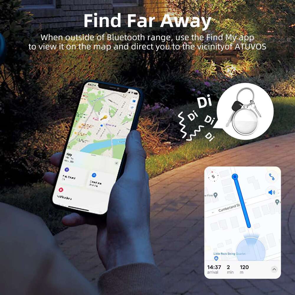 Key Finder Bluetooth Locator Lage Works with Apple Find My Smart Tracker for Suitcase