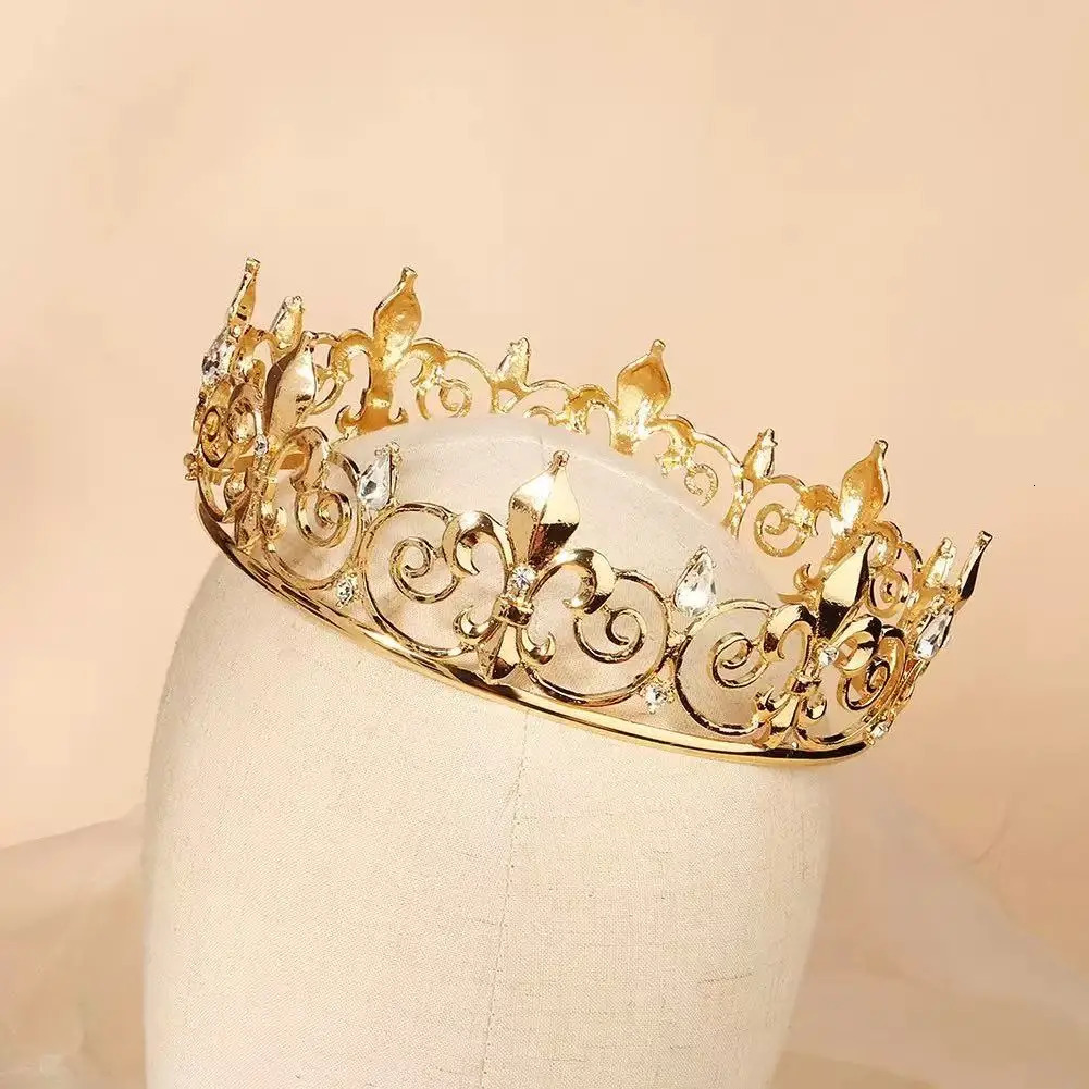 1 piece of retro Baroque rhinestone crown crystal crown alloy feather free childrens style ladies brides wedding ball p 250509