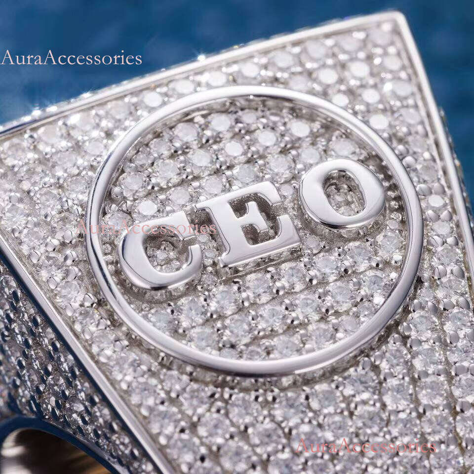 Custom Your Name Championship Sparkle Hip Hop Jewelry Sterling Sier VVS Moissanite Dia Iced Out Men Ring