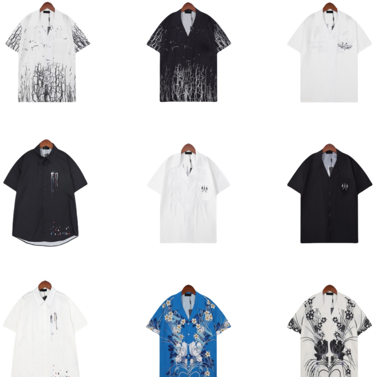 Mens Designer T Shirts Fashion Button up shirts Men Designer Shirt For Man Top Womens T Shirt Crew Neck Short Sleeve hawaiian Tee