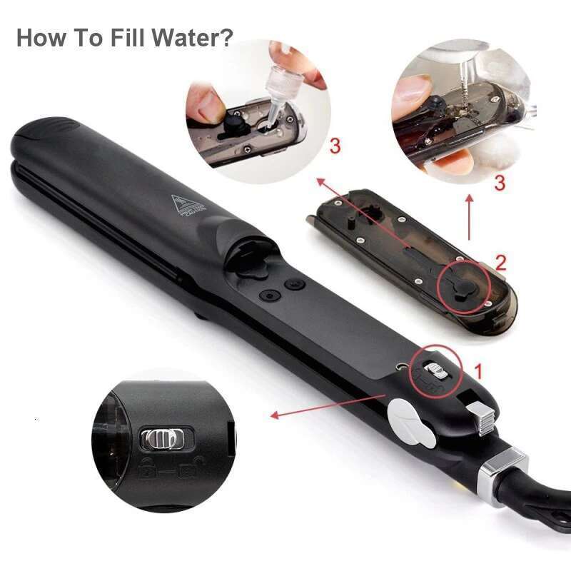Steam Straightening Irons Straight Brush Hair Straightener Tools Curler Electric Ceramic Titanium