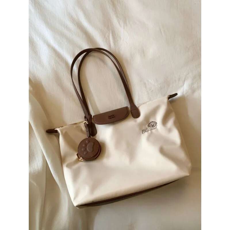 Bread, Dog, Unknown Flower Language, Tote Bag, Women's Casual Large Capacity Handheld Shoulder Bag