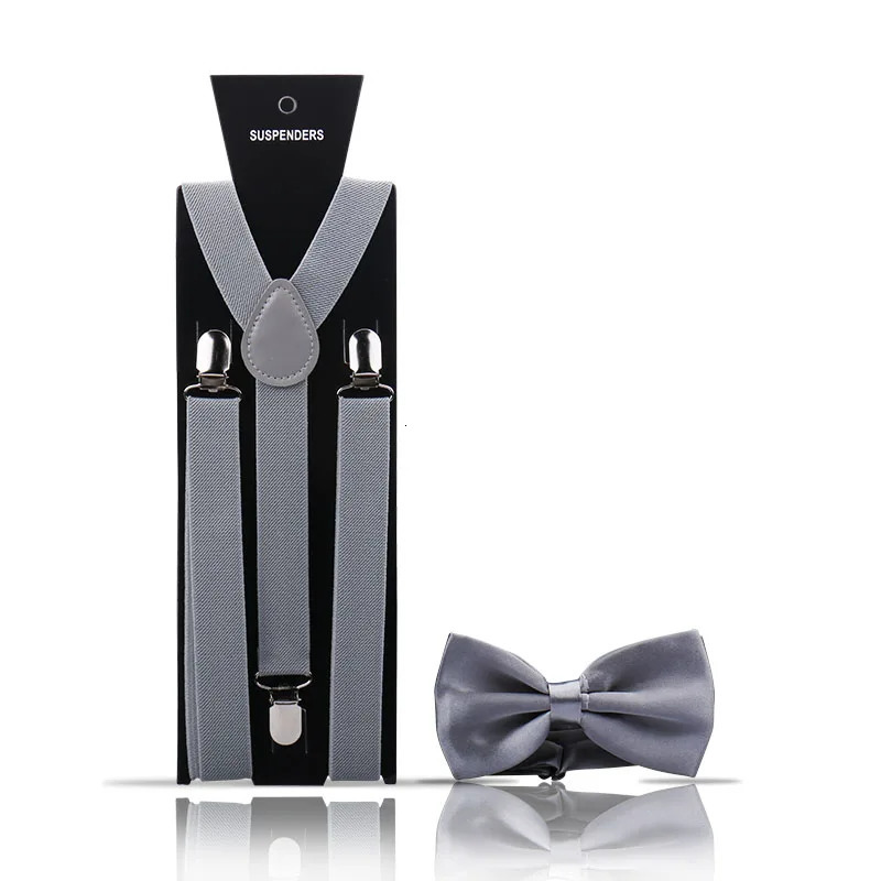 Elegant Fashion Adult Mens Suspenders And Bow Tie Two Pcs Set Harness Man For Pants Gentleman Suit Accessories Wedding Business 250515