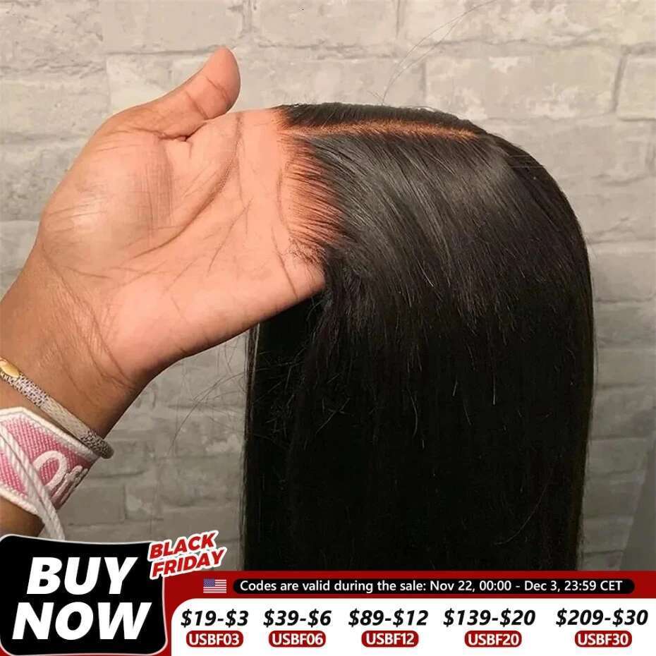 Smooth Ready To Wear Preplucked Straight Human Hair 5X5 Closure Pre Cut 13X4 Lace Front Wigs Bling