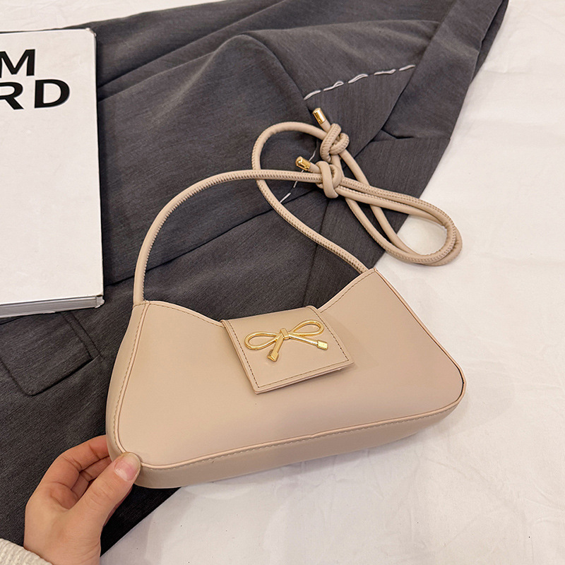 Free Delivery Designer Bag Simple And Casual Solid Color 2025 Spring New Butterfly Bow Fashion Design Single Shoulder Underarm Small Square For Women 