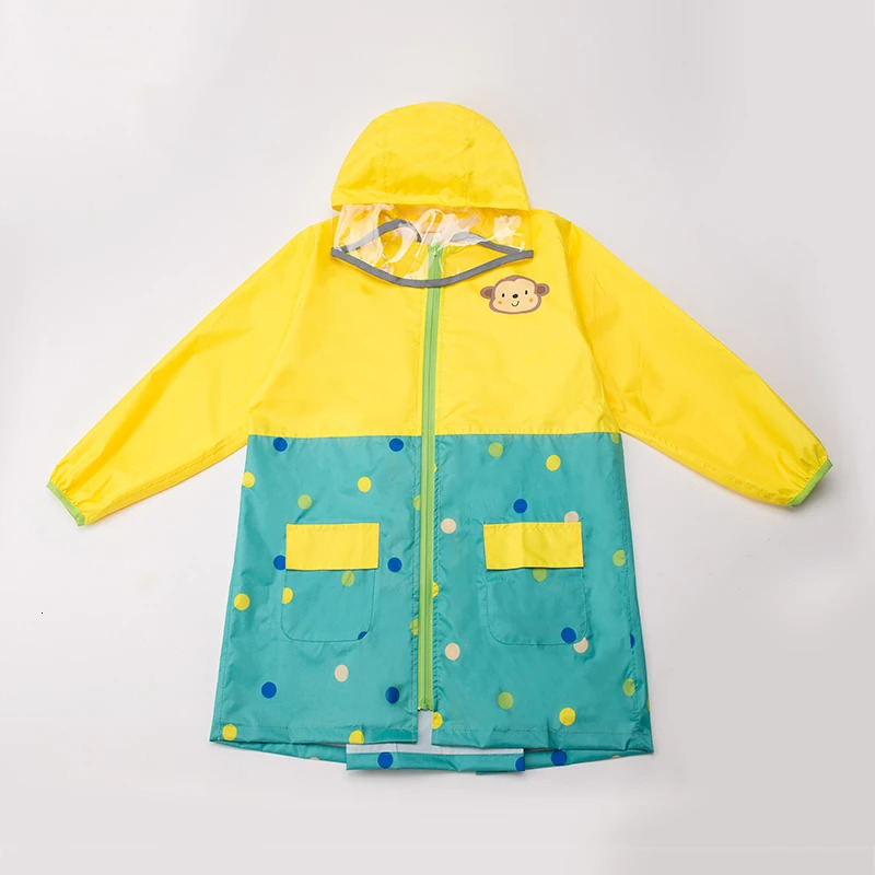 Baby Raincoat Children Monkey Rain Poncho Kindergarten Boys Girls Waterproof Jacket Camping Travel RainWear With Breathable Mesh 250515