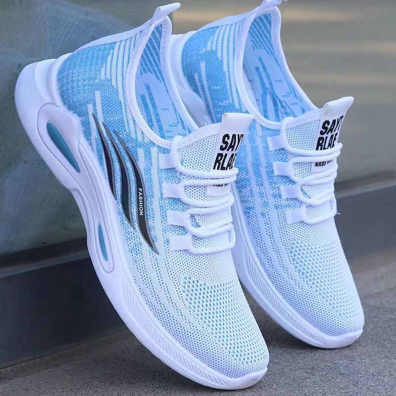2025 New Fashionable Flyknit Breathable Men's Sports and Leisure Soft soled Lightweight One Step Lazy Shoes
