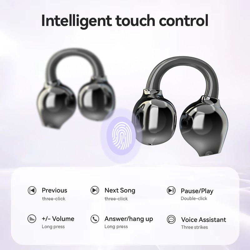 HYUNDAI EarclipC7 Clip-on Design Wireless Earphones Comfortable Wearing & IPX5 Waterproof Sports Earbuds for Work Fitness