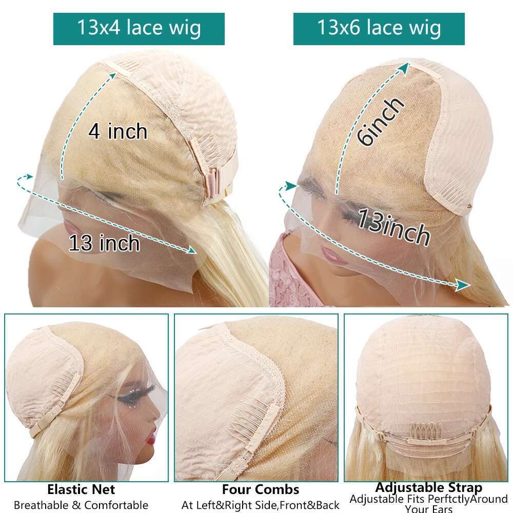 Blonde Body Wave Lace Front Wig HD Transparent 13X4 13X6 Human Hair 613 Pre Plucked Full Frontal Wigs 200% 40 46 Inch