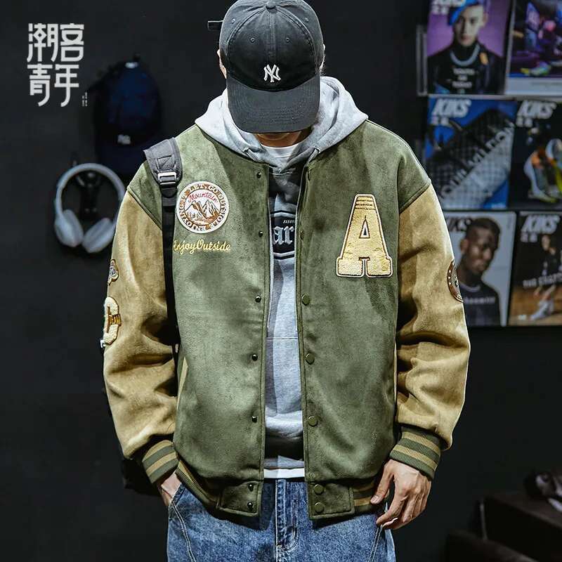 New Baseball Men Fashion Embroidered Jackets Coats High Street Outwear Man Bomber Jacket Hip Hop Clothing Top Designer