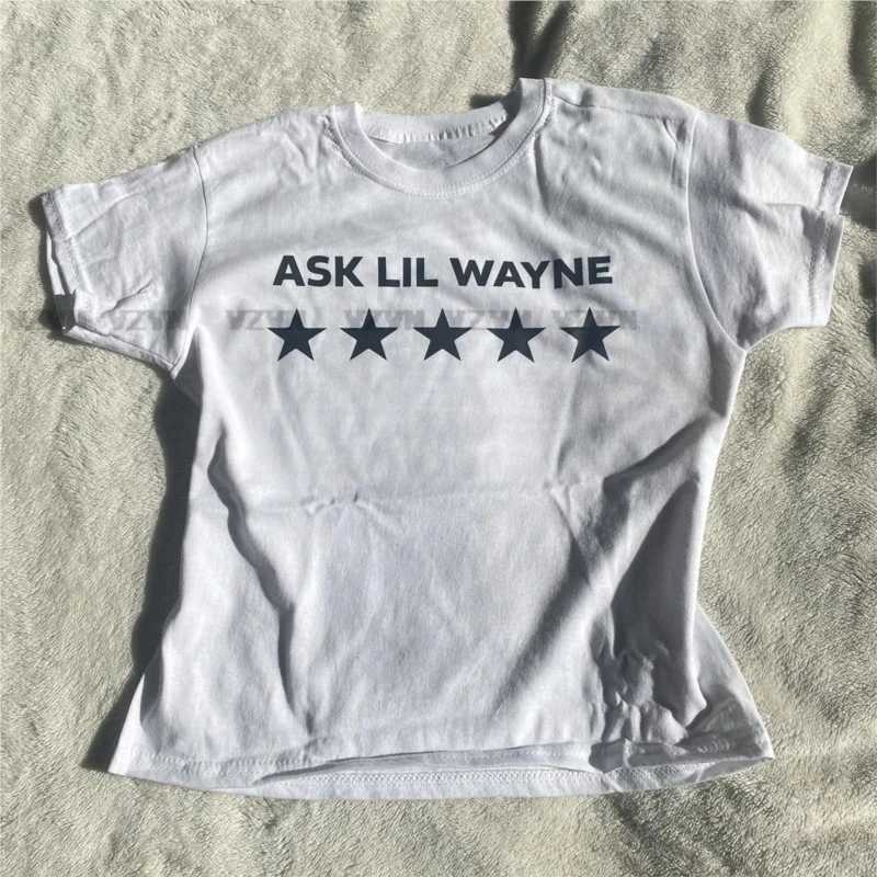 Retro 2000s Stars pattern T-Shirt Summer Vintage Gothic Crop Tops Letter printed Y2K Streetwear Grunge Short Sleeve Baby tee M250515