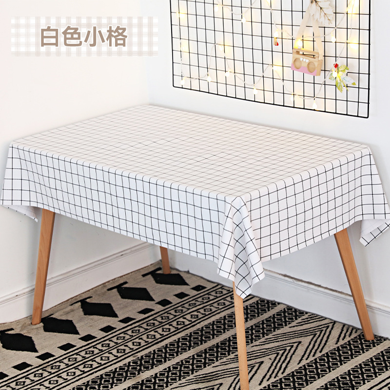 A757 waterproof and oil-proof solid color PVC table cloth anti-scalding and washable checkered table cloth simple rectangular round table cover cloth