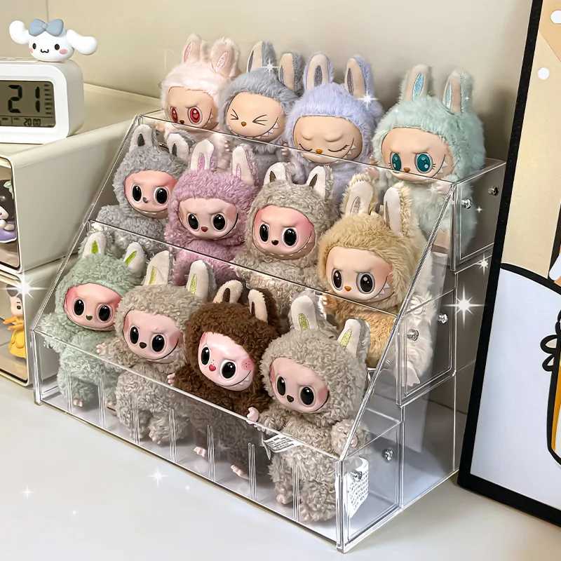 Labubu Transparent Display Box Desktop Showcase Canvas Storage Solution for Toy And Hobby Enthusiasts Anti-Dust Doll Holder Z250515 Free shipping