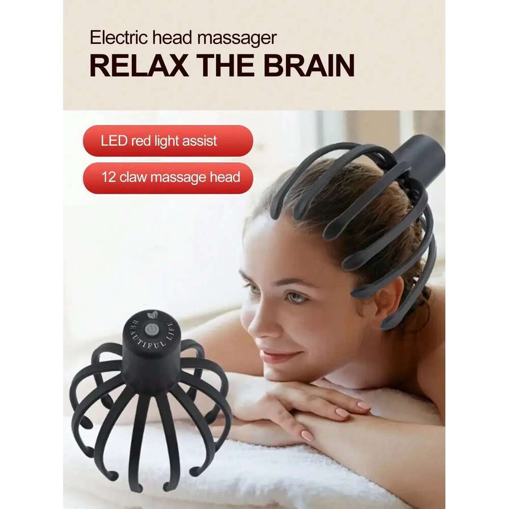 Intelligent Electric Octopus Massager Soul Extraction, Head Scratching Meridian Dredging, Scalp Massage And Relaxation Tool