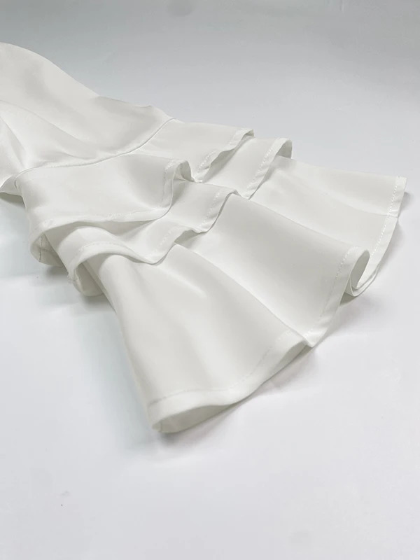 Modigirl est Summer Women Elegant Blouse Business Work Casual Half Ruffle Sleeves Layered White Woman Shirts Top Trendy 250515