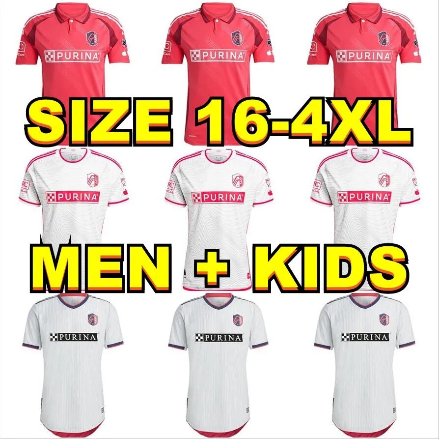 2025 2026 St. L ouis City SOCCER JERSEYS 25 26 HOME Away st Louis''RED' SC white NILSSON KLAUSS 9 NELSON GIOACCHINI VASSILEV BELL PIDRO FOOTBALL SHIRT kit