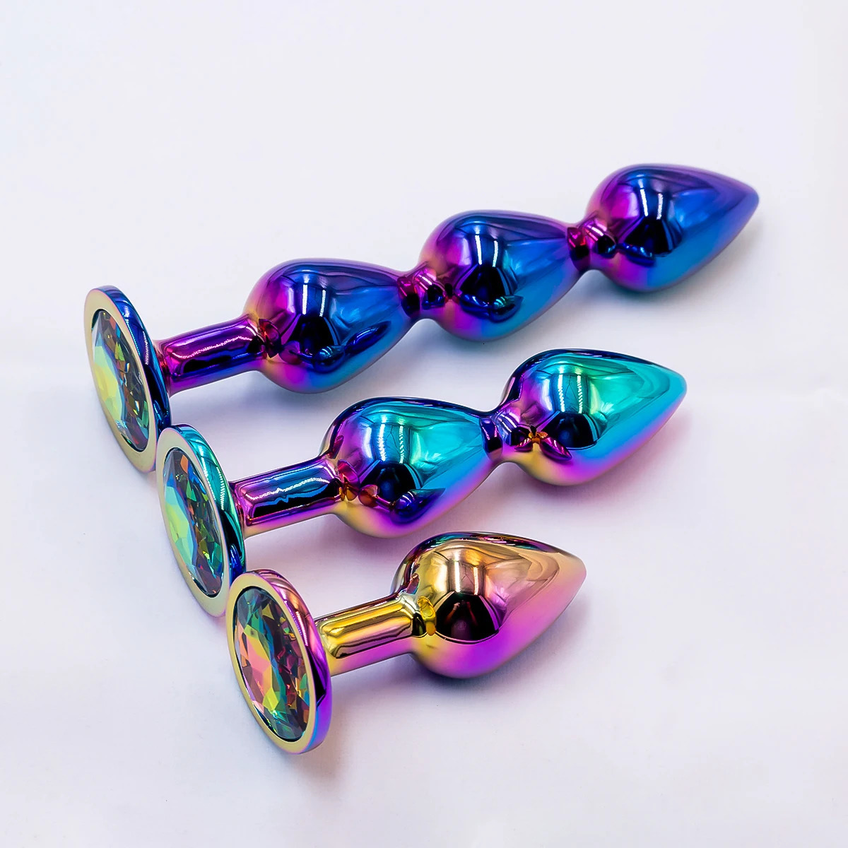 Style Colorful Various sizes Metal Anal Plug Beginners To Expert Butt Plug Anus Massage Anal Stimulator Dildos Adult Sex Toy 250515