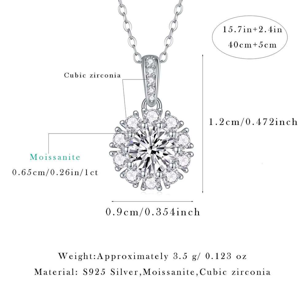 Necklace Transmission Ice Silica Pendant Sier Wedding Women