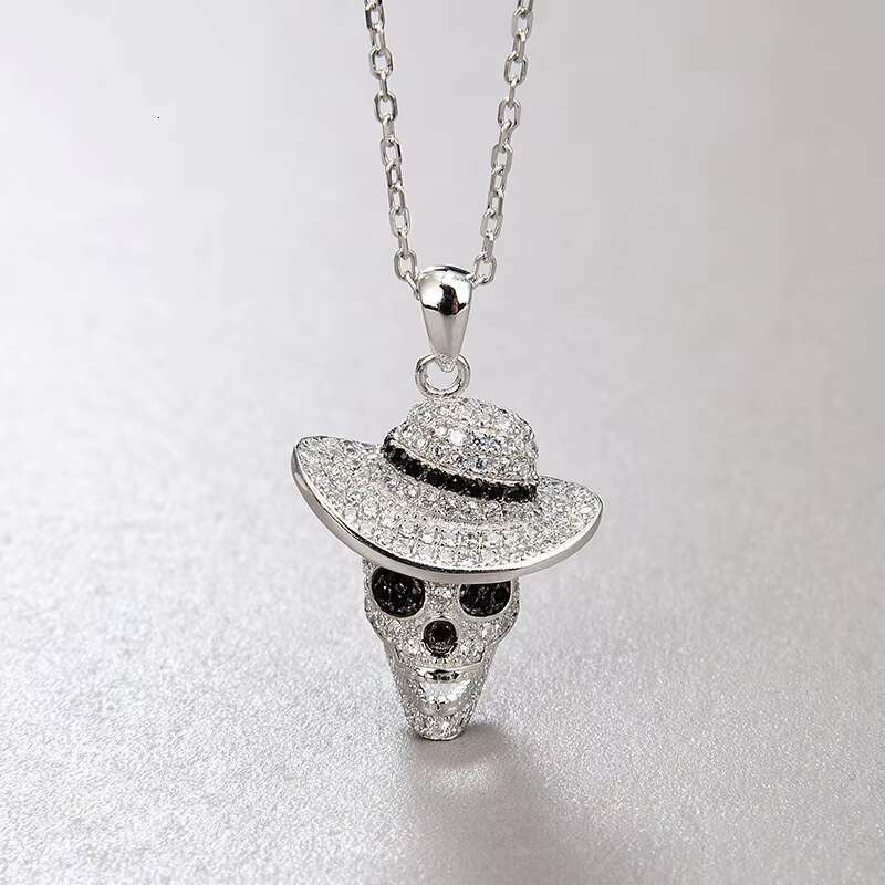 HipHop Mens Punk Jewellery Necklace Dia Skull Hat Pendant Necklaces Street Rock Jewelry