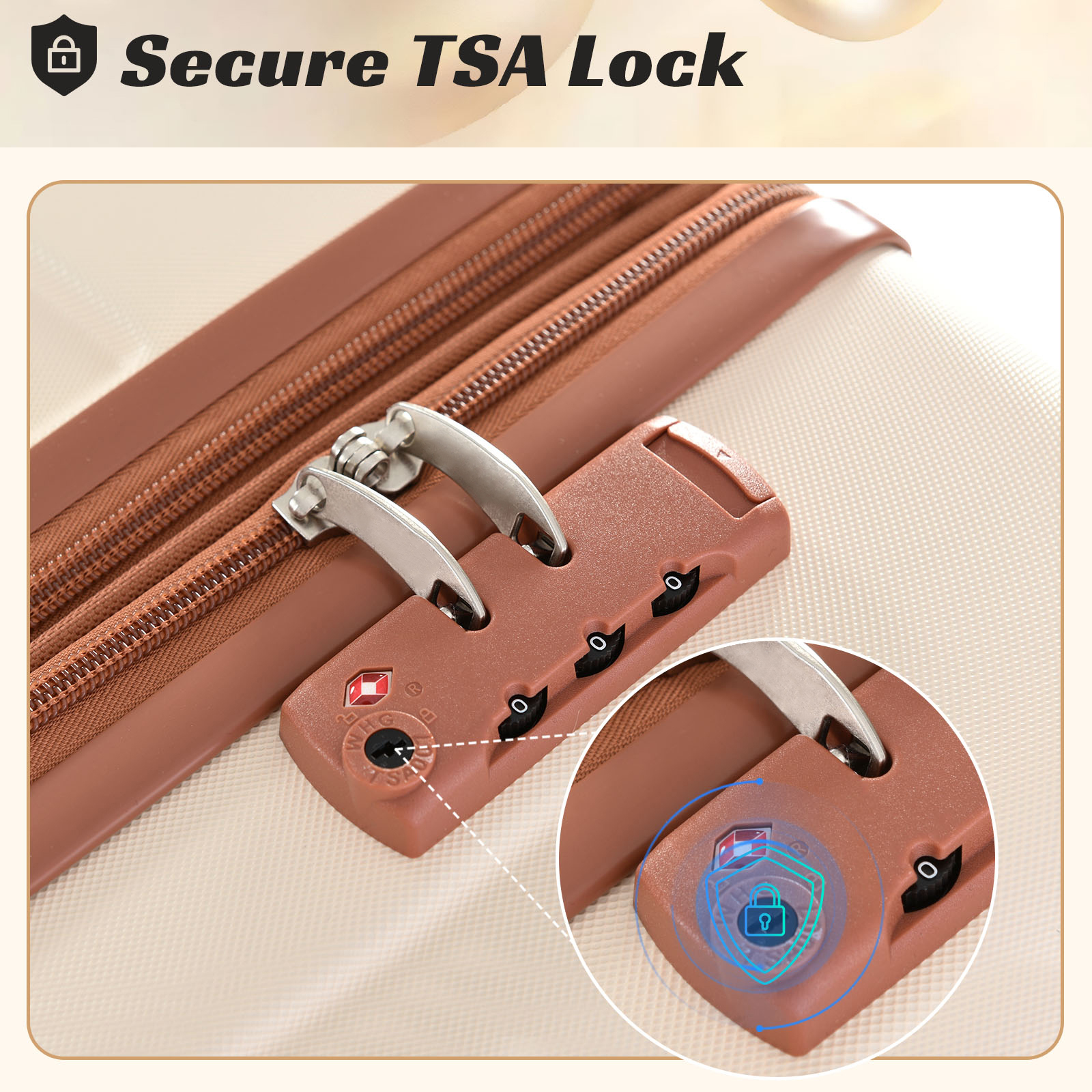 Luggage Sets 3 Piece, Expandable Hard shell ABS Suitcases with Double Spinner, Travel luggage Set with TSA Lock allows for wide luggage travel (20/24/