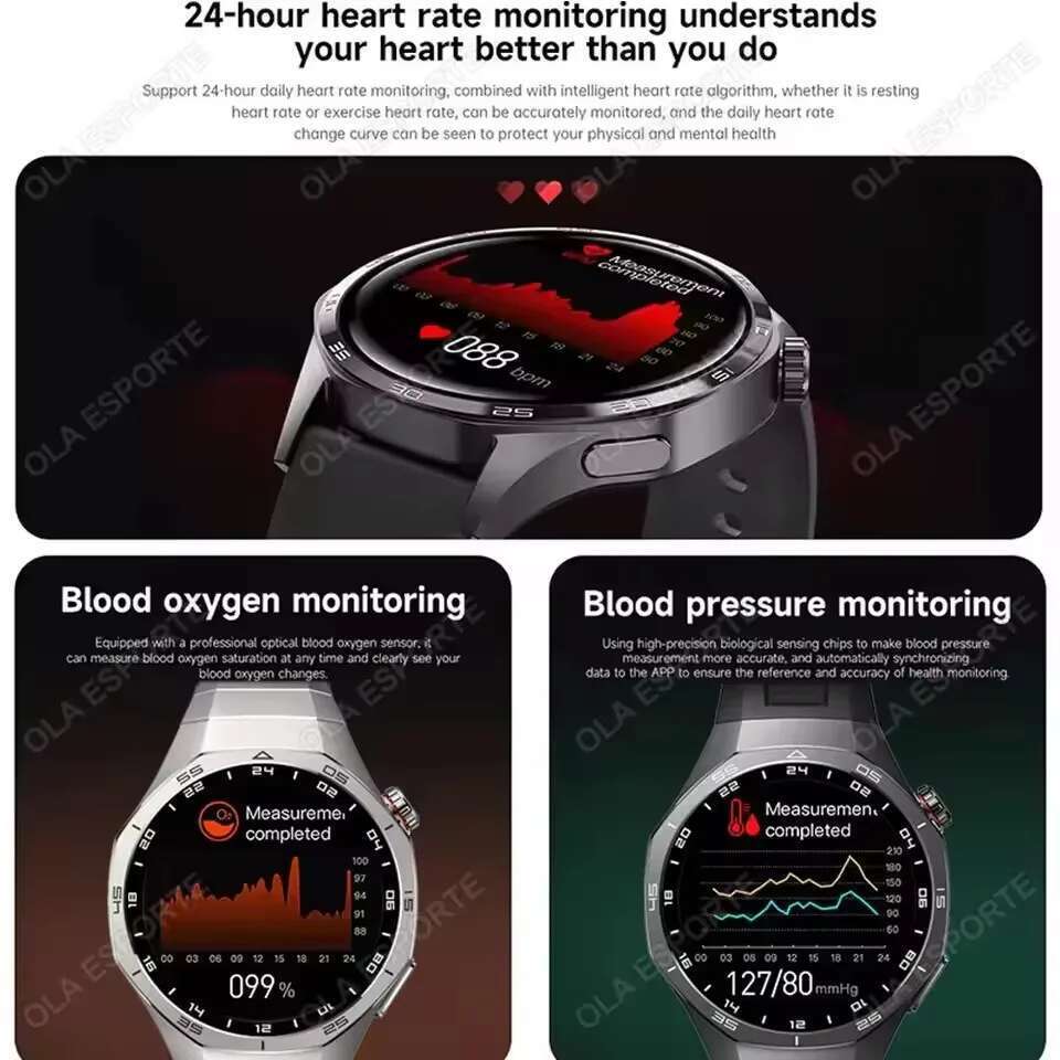 For Huawei Xiaomi GT5 Pro Smart Watch Men AMOLED HD Screen GPS NFC Heart Rate Bluetooth Call IP68 Waterproof SmartWatch 2025 New