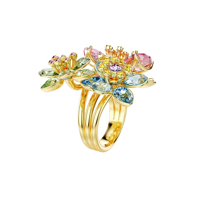 2025 summer luxury colorful Austria crystal flower designer necklace bracelet earrings ring bangle jewelry set 18k gold butterfly choker wedding neckl