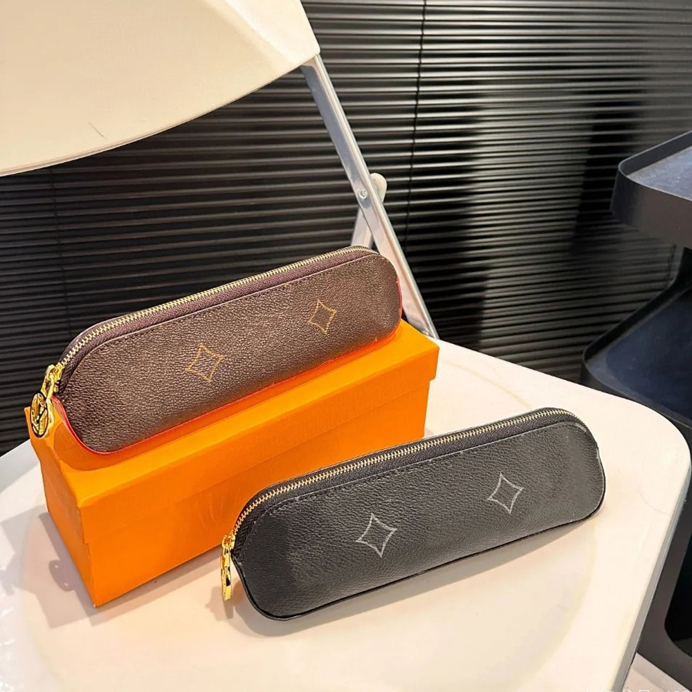 fashion designer bag charm Mini pen case Pencil keychain small coin wallet daily Elegant chain with classic hooks zipper bag for easy storage