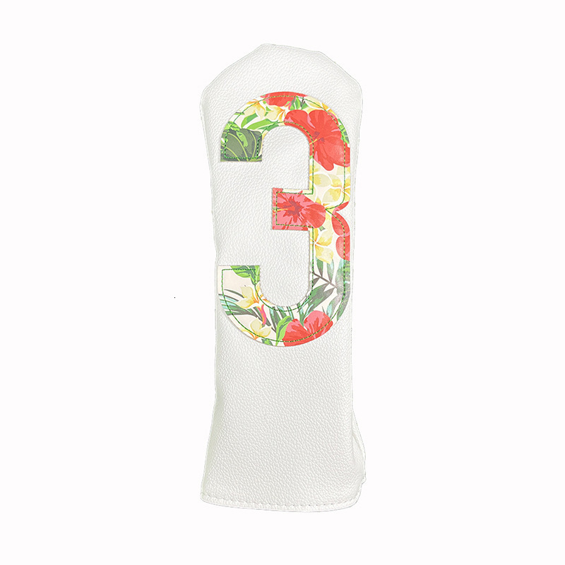 GGolf Headcovers Summer Fashion Head Cover High Qaulity Driver Wood Cover Set White Premium Leather Driver Fairway Hybrid Golf Wo 240619