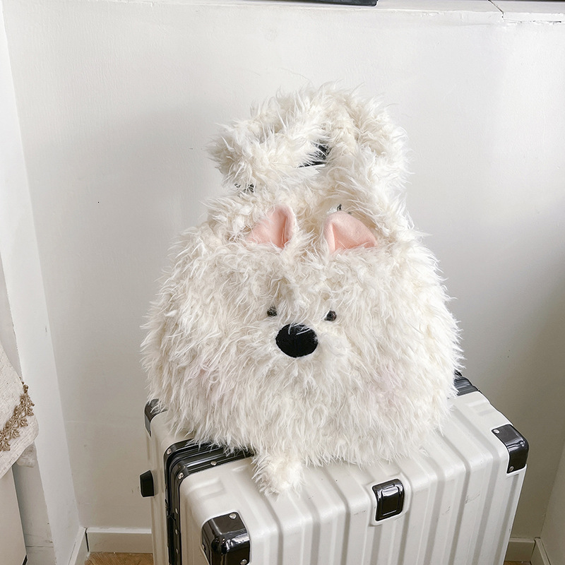 Free Delivery Designer Bag Cute Samoyed Dog Single Shoulder Backpack Large Capacity Hand Plush 2025 Spring Women's Bag Fashion Luxury Bag