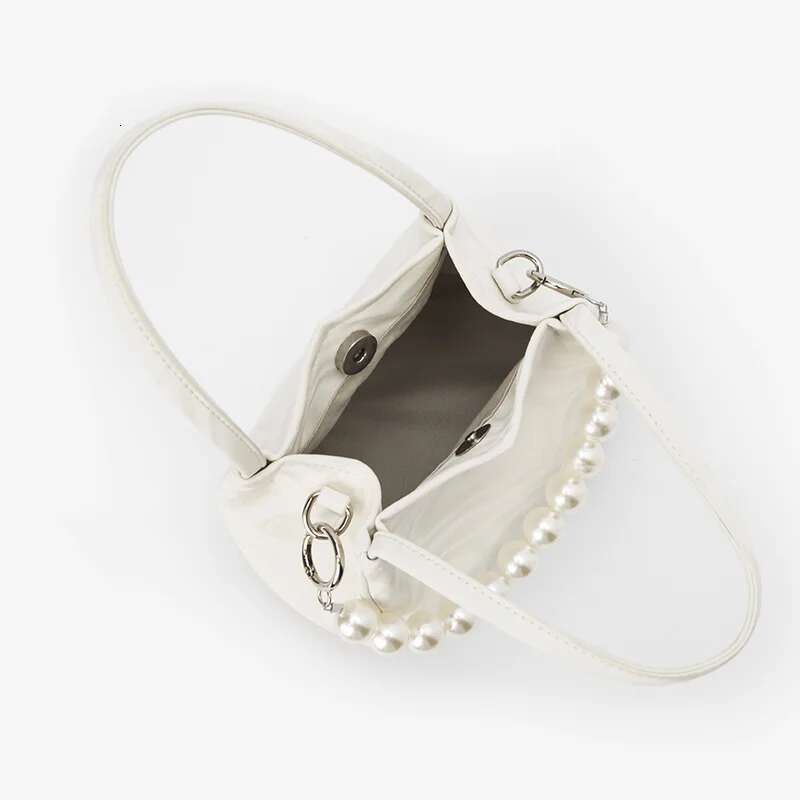 Semir Bucket Women Imitation Veet Single Shoulder Elegant Bead Handbag Temperament Crossbody Bag