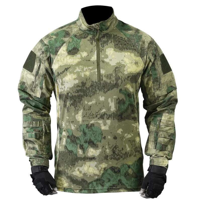 Tactical Shirts Combat Shirt Men Clothing Long Sleeve T-Shirts Breathable Airsoft T-shirt Camo Quick-dry Paintball T-Shirt Tops