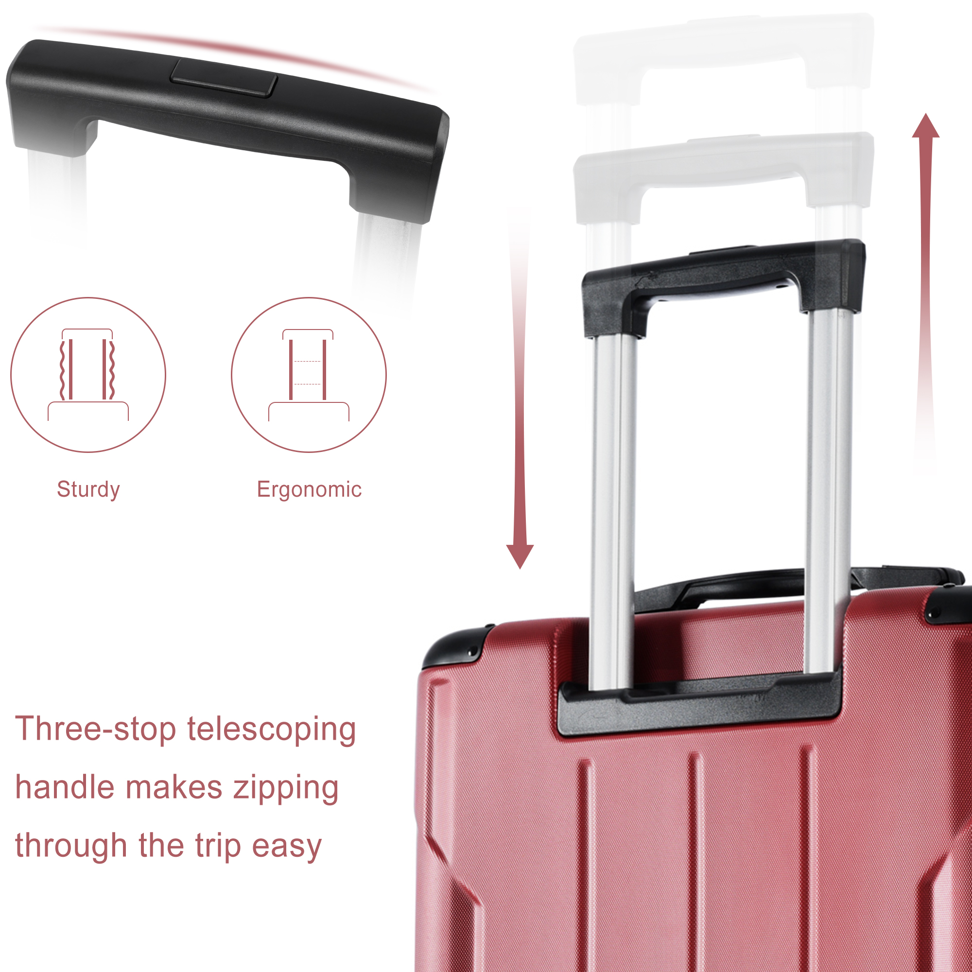 Luggage Sets 3 Piece, Expandable Hard shell ABS Suitcases with Double Spinner, Travel luggage Set with TSA Lock allows for wide luggage travel (20/24/