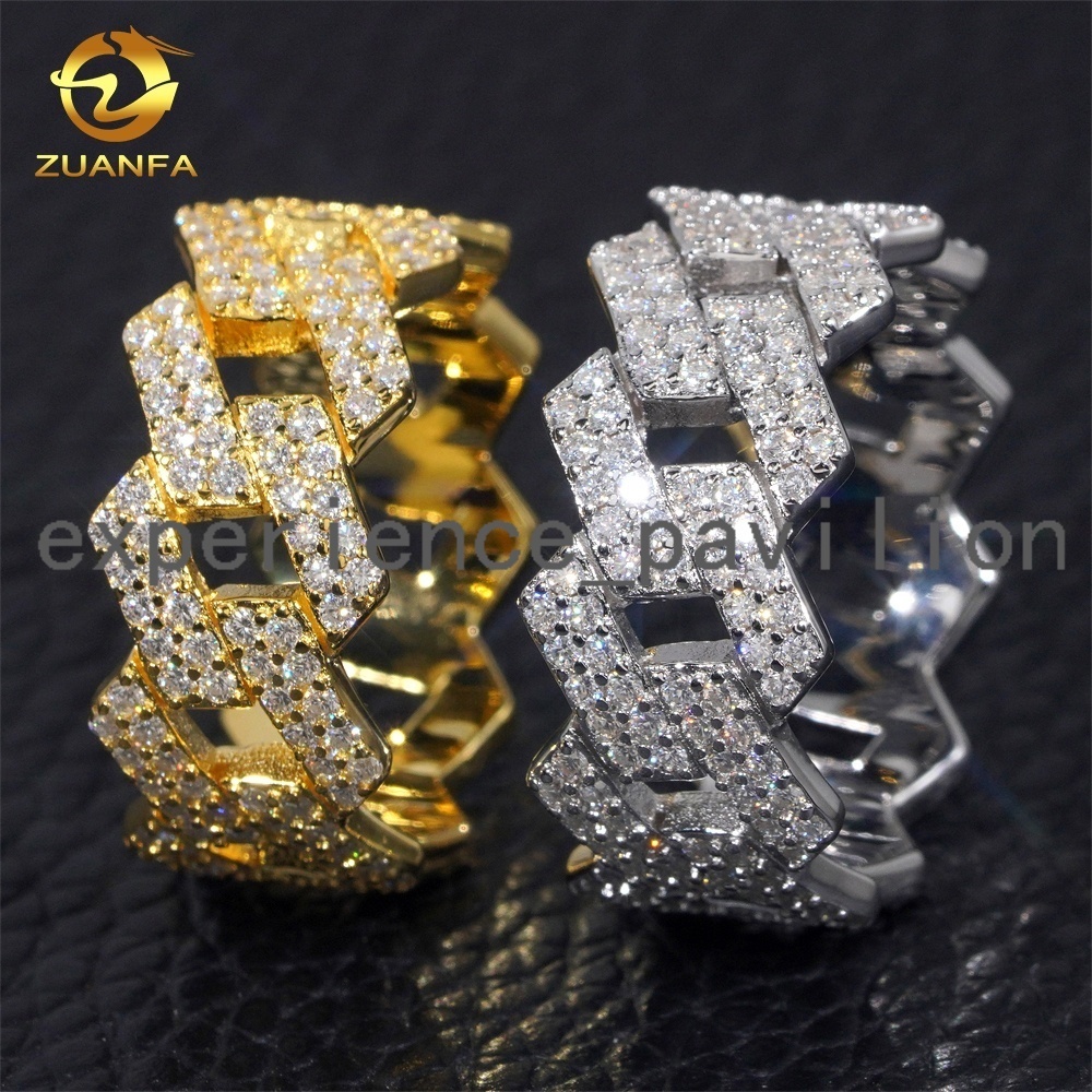 New GRA Certificates 925 Silver Pass Diamond Tester Moissanite Diamond Iced Out Jewelry Hip Hop Ring Cuban Band Ring Men