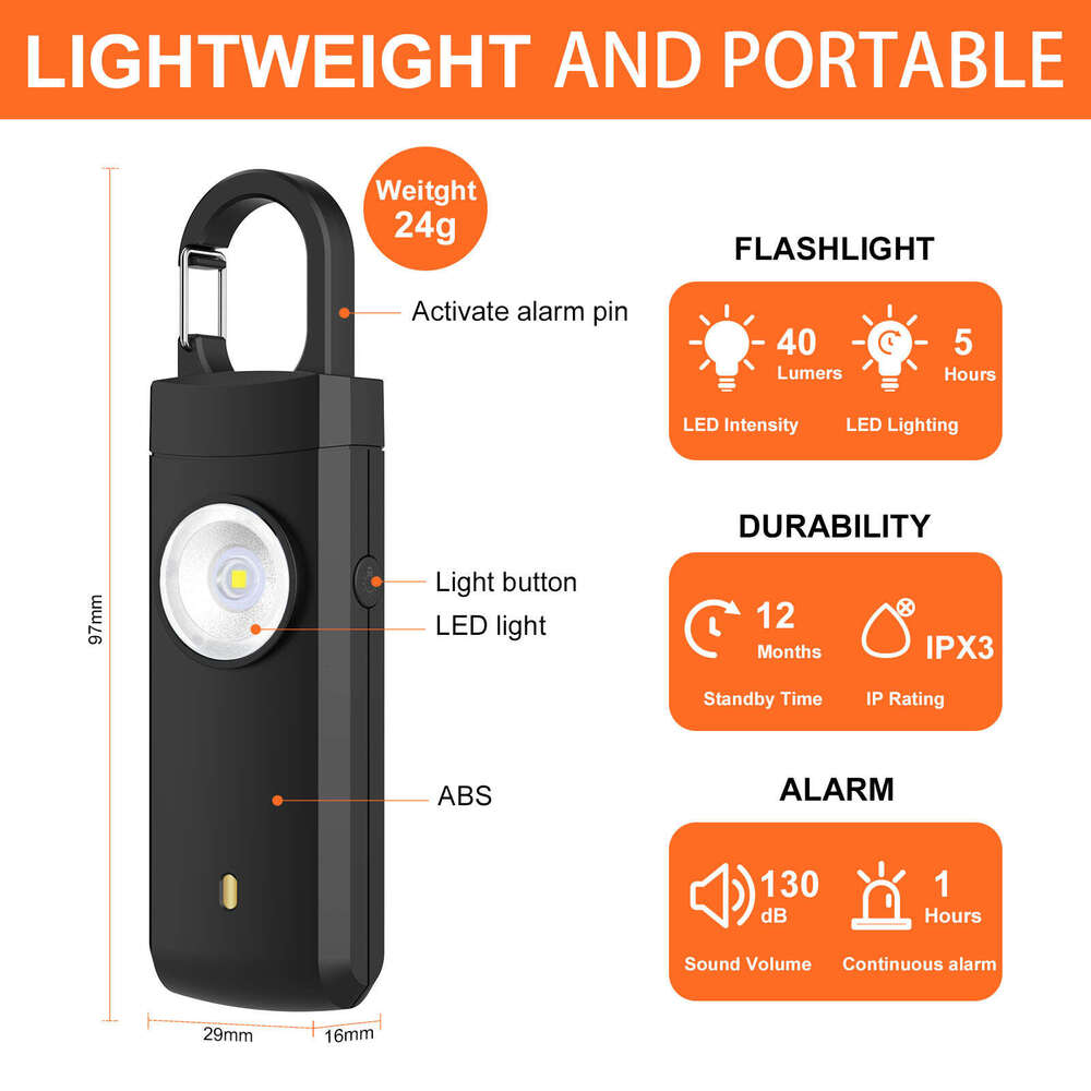 New anti-wolf alarm charging personal alarm 130 decibels female Sexual distress alarm