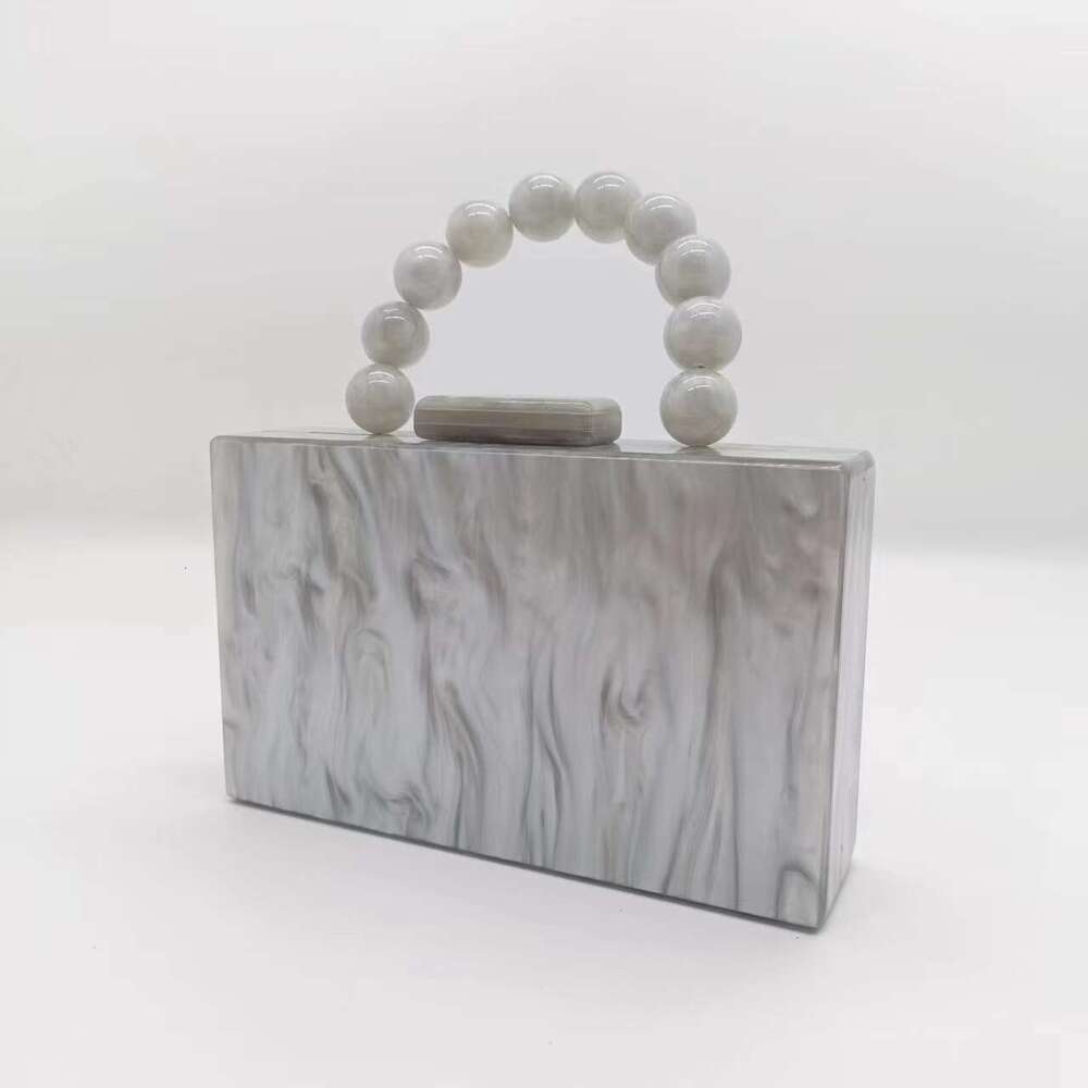 Fashionable And Generous Women's New Pearl Acrylic Dinner Beaded Wrist Handheld Wedding Dress Bag