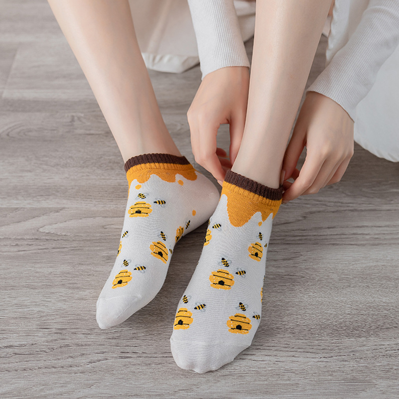 JW44141 Thin Spring and Summer Women's Sports Socks Polyester 13-18 Year Girl Shallow Mouth Short Socks Boat Retail and Wholesale