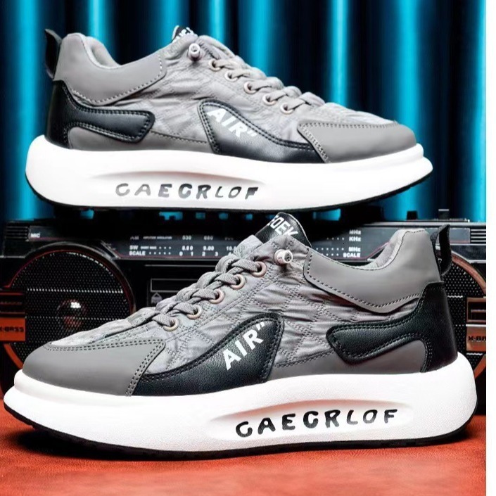 Men's fashionable sports casual running thick soled height increasing dad men's versatile white shoes, trendy shoes