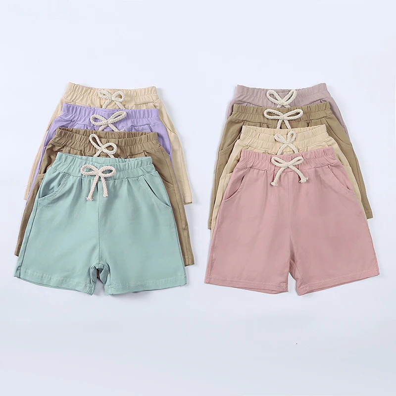 Infant Boys Girls Summer Sport Clothes Kids Solid Color Cotton Casual O-neck Short Sleeve T-Shirt Shorts Children Outfits 250515
