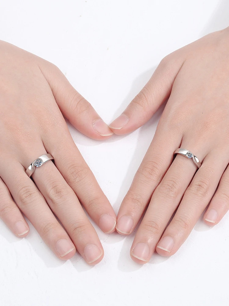 MoisaLuxe Official Store Plata Sterling 925 Silver Womens Couple Ring with Love in Heart 520 Valentines Day Gift 250515