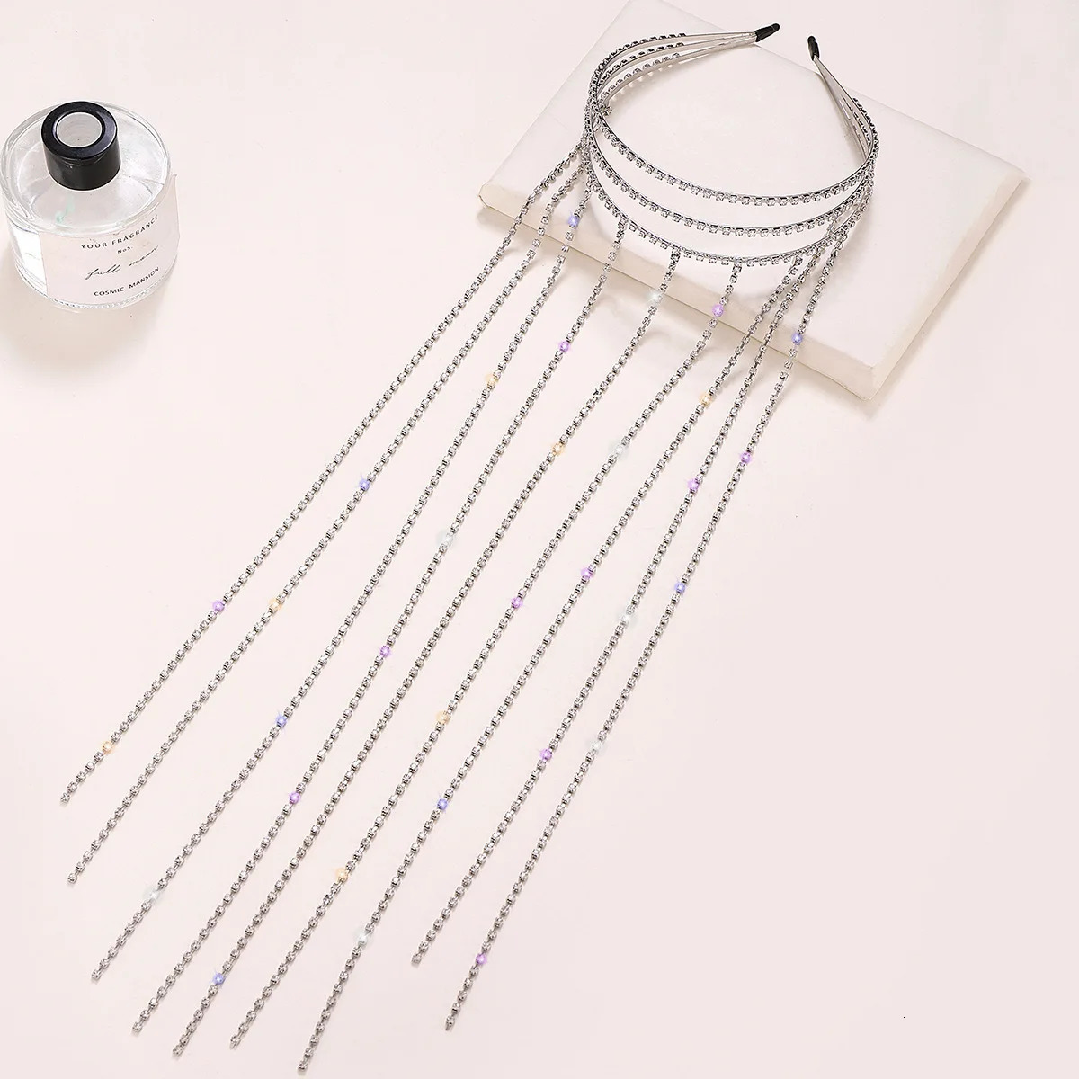 Diamond tassel personality style multi-layer headband Europe and America exaggerated rhinestone tassel temperament headband fash 250509