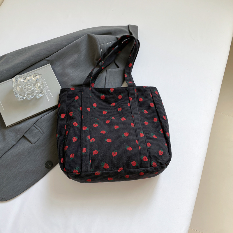 Free Delivery Designer Bag Large Capacity Simple And Fashionable Casual Strawberry Printed Shoulder For Women 2025 Summer New Fashion Hand Trend Luxur