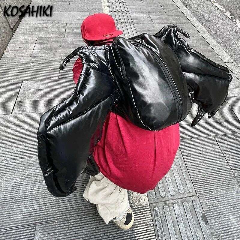 Personality Streetwear Hip-hop Bat Bags Y2k Aesthetic Fashion Vintage Backpack Pu Leather Zipper Casual Backpacks Design