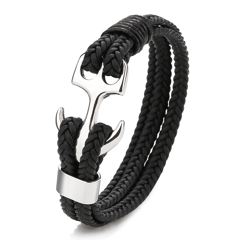 Classic Timepiece Complement: Elegant Multitiered Leather Plus Strong SS+Ti Alloy Anchor Strap Featuring a Practical Magnetic Lock Mechanism