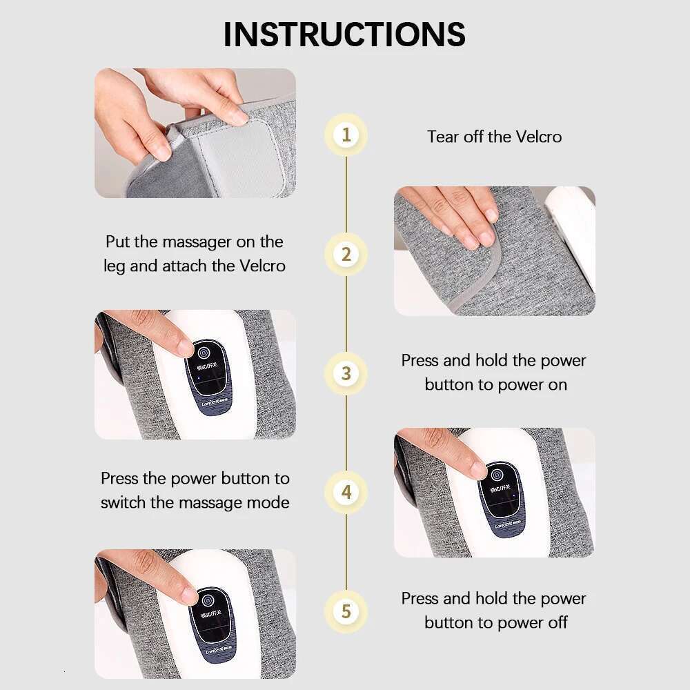 Eletric 360° Air Pressure Massager Wireless Leg Massage 3 Mode Airbag Compresstion Relax Foot Calf Muscle Blood Circulation