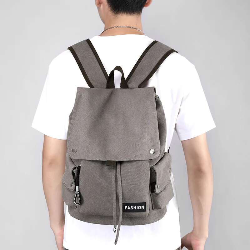 Retro canvas computer backpack, large capacity, casual simple, high school and college backpack