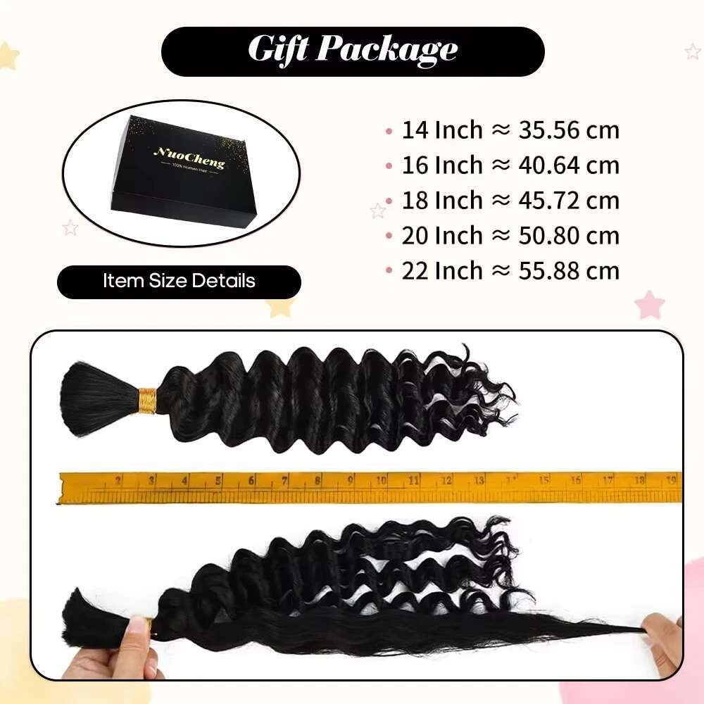 Deep Wave for Braiding No Weft Bundles For Women Extensions 100g Brazilian Virgin Bulk Human Hair Clearanc