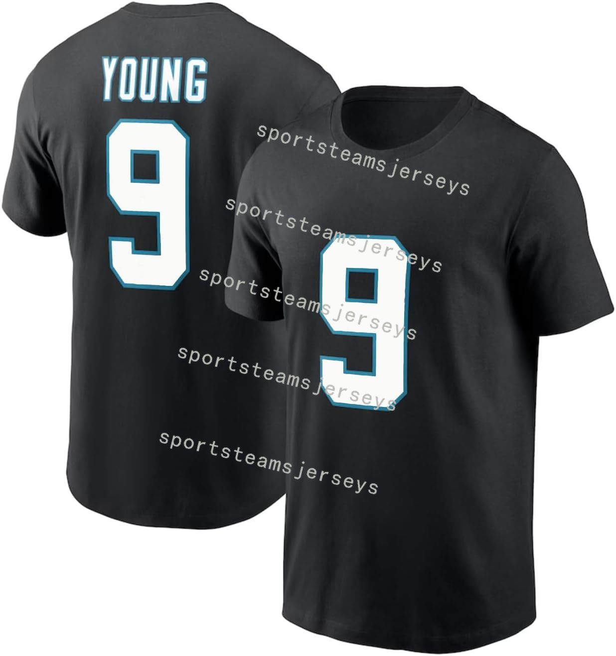 Bryce Young No.9 Football T-Shirt Cotton Jersey Carolina